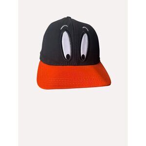 Daffy Duck Snapback Hat Cartoon Eyes & Orange Brim Warner bros store vtg
